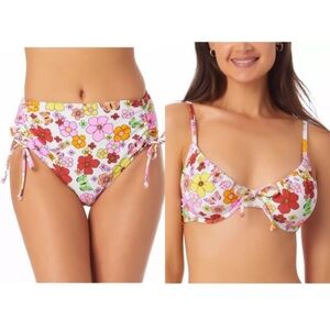 NWT California Waves Juniors' Vibrant Floral Printed‎ Bikini Set Size XS
